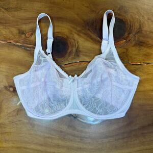 Wacoal 36DDD Women's Bra 855186 Underwire Unpadded Retro Chic Lace Sheer